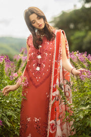 Mushq Hemline The Secerat Garden Unstitched Lawn 3Pc Suit - Dewdrop Garden