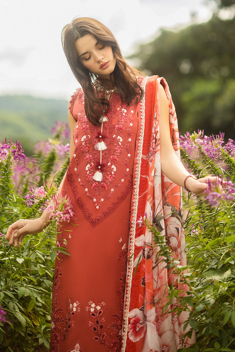 Mushq Hemline The Secerat Garden Unstitched Lawn 3Pc Suit - Dewdrop Garden