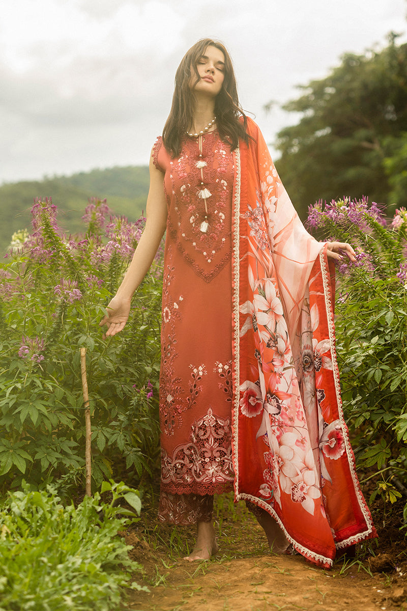 Mushq Hemline The Secerat Garden Unstitched Lawn 3Pc Suit - Dewdrop Garden