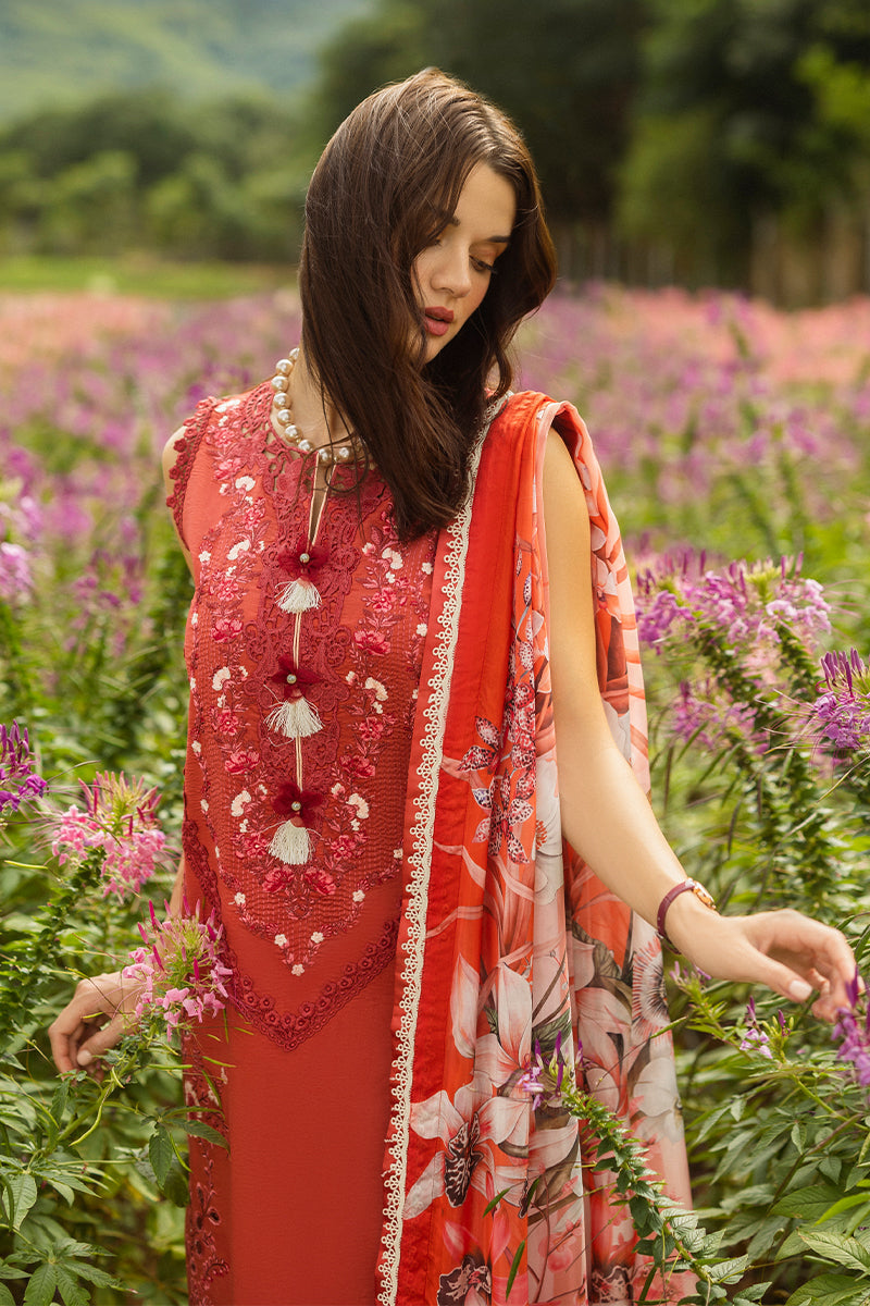Mushq Hemline The Secerat Garden Unstitched Lawn 3Pc Suit - Dewdrop Garden