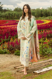Mushq Hemline The Secerat Garden Unstitched Lawn 3Pc Suit - Starlit Lilies