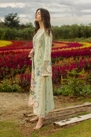 Mushq Hemline The Secerat Garden Unstitched Lawn 3Pc Suit - Starlit Lilies