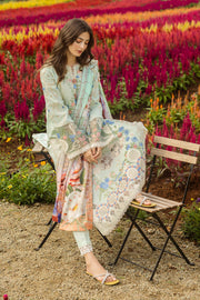 Mushq Hemline The Secerat Garden Unstitched Lawn 3Pc Suit - Starlit Lilies