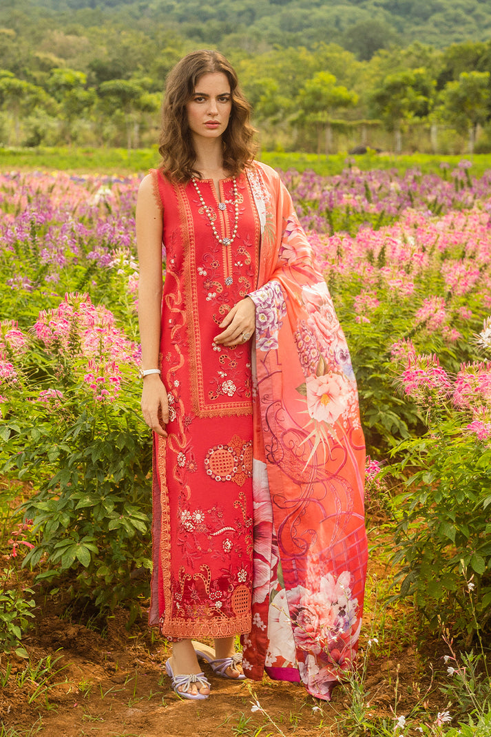 Mushq Hemline The Secerat Garden Unstitched Lawn 3Pc Suit - Wanderlust Blooms