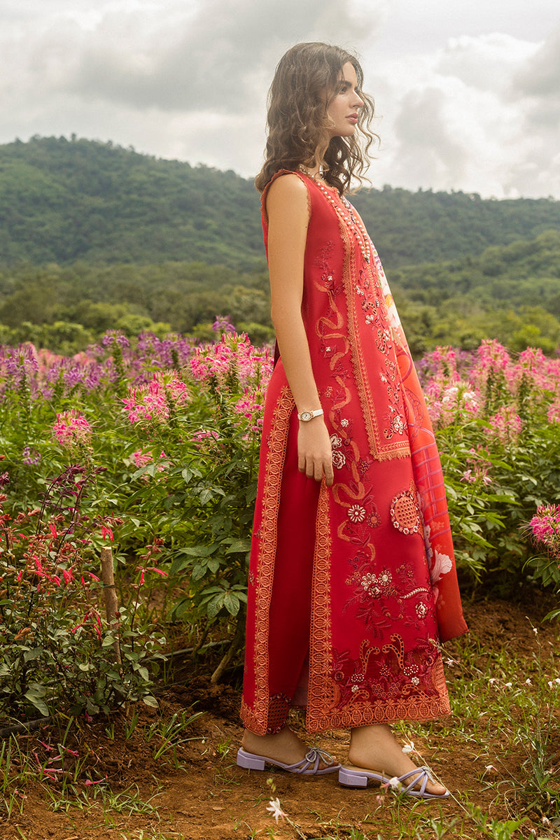 Mushq Hemline The Secerat Garden Unstitched Lawn 3Pc Suit - Wanderlust Blooms