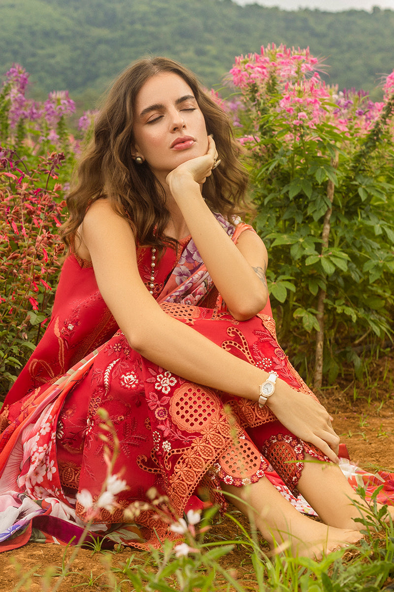Mushq Hemline The Secerat Garden Unstitched Lawn 3Pc Suit - Wanderlust Blooms