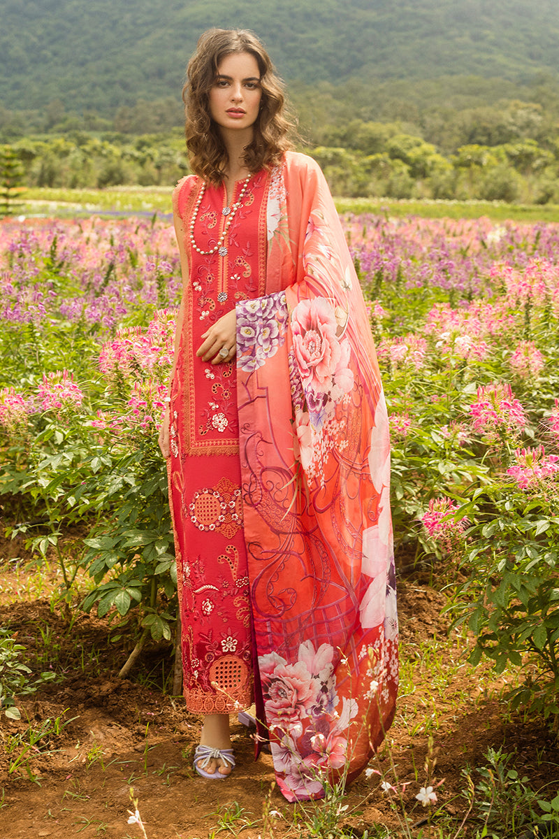 Mushq Hemline The Secerat Garden Unstitched Lawn 3Pc Suit - Wanderlust Blooms