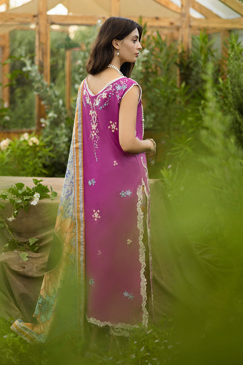 Mushq Hemline The Secerat Garden Unstitched Lawn 3Pc Suit - Mystic Rose