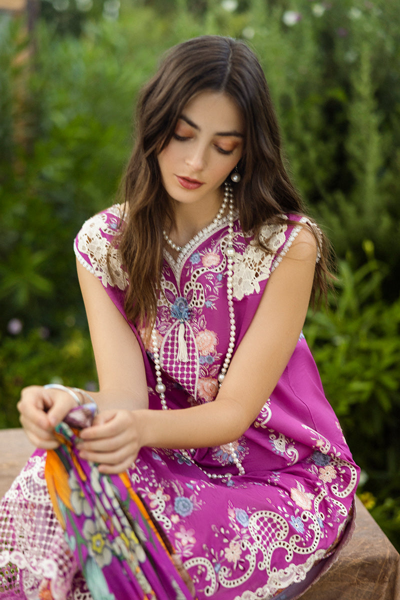 Mushq Hemline The Secerat Garden Unstitched Lawn 3Pc Suit - Mystic Rose