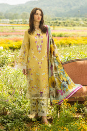 Mushq Hemline The Secerat Garden Unstitched Lawn 3Pc Suit - Faded Sunflower