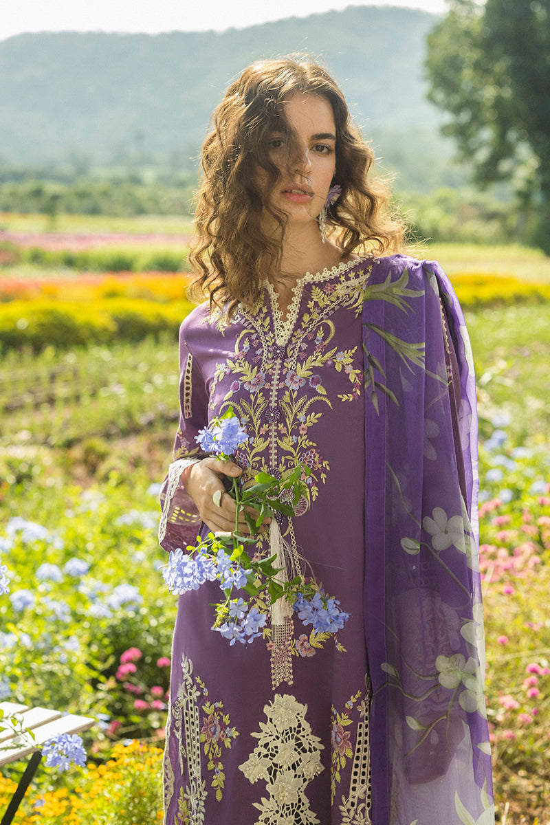 Mushq Hemline The Secerat Garden Unstitched Lawn 3Pc Suit - Celestial Bloom