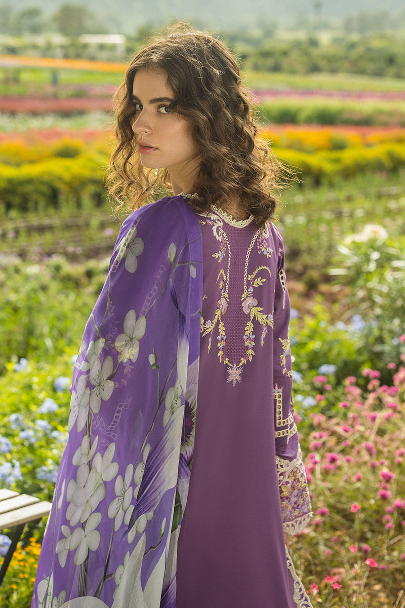 Mushq Hemline The Secerat Garden Unstitched Lawn 3Pc Suit - Celestial Bloom