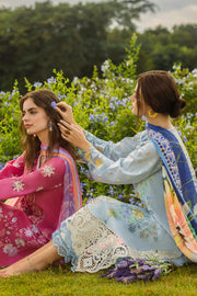 Mushq Hemline The Secerat Garden Unstitched Lawn 3Pc Suit - Hidden Oasis
