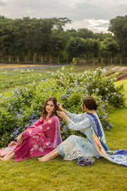 Mushq Hemline The Secerat Garden Unstitched Lawn 3Pc Suit - Hidden Oasis