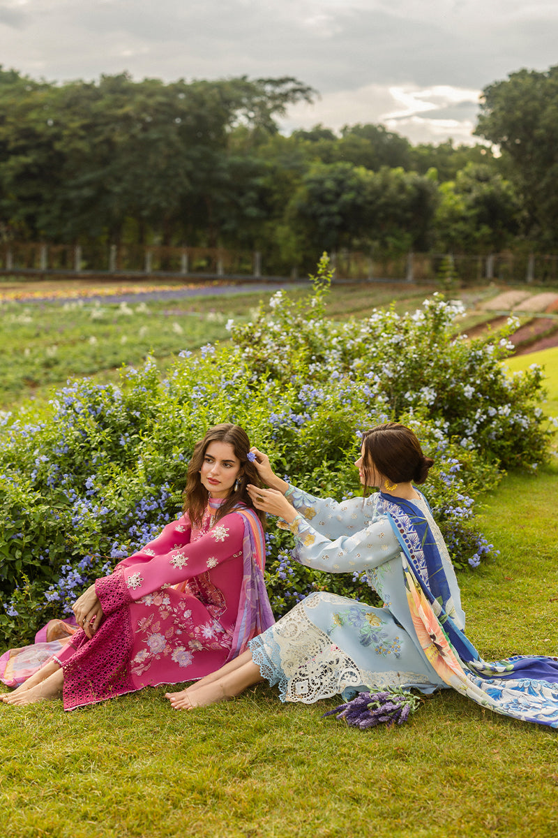 Mushq Hemline The Secerat Garden Unstitched Lawn 3Pc Suit - Hidden Oasis