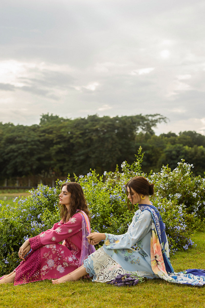 Mushq Hemline The Secerat Garden Unstitched Lawn 3Pc Suit - Hidden Oasis