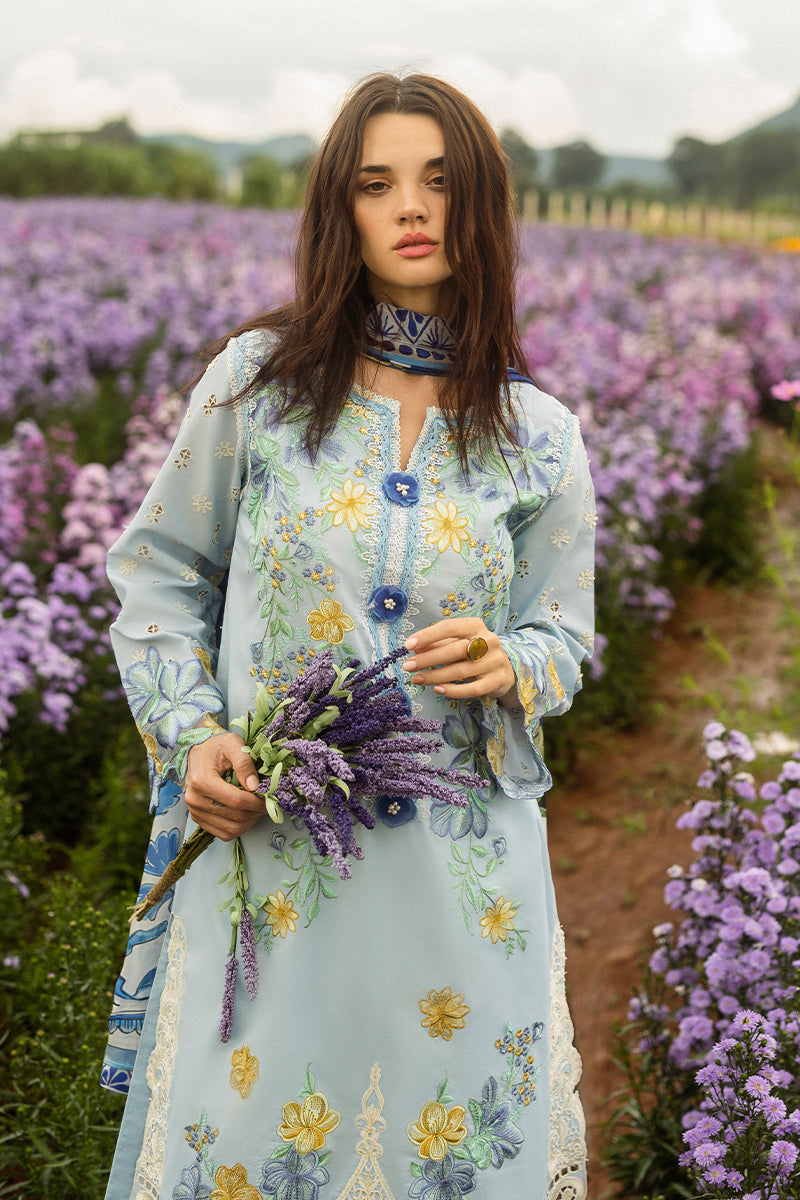 Mushq Hemline The Secerat Garden Unstitched Lawn 3Pc Suit - Hidden Oasis