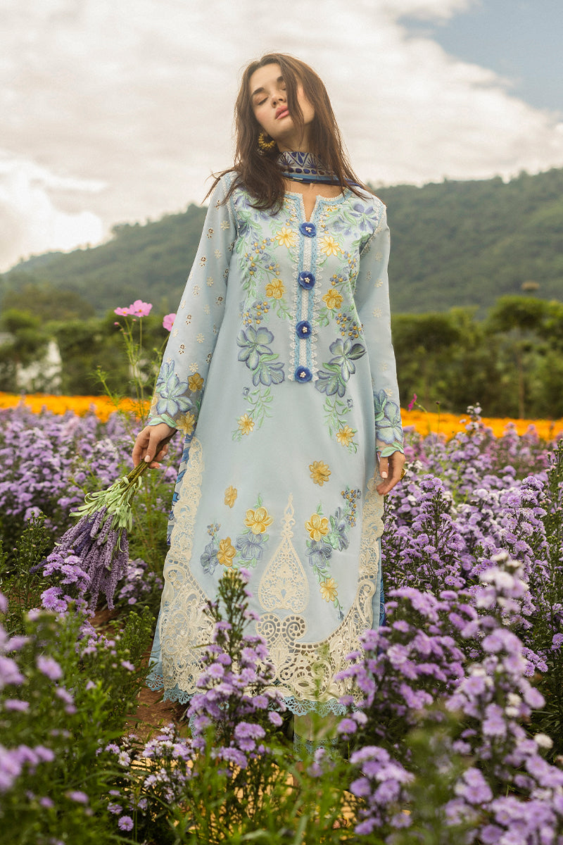 Mushq Hemline The Secerat Garden Unstitched Lawn 3Pc Suit - Hidden Oasis