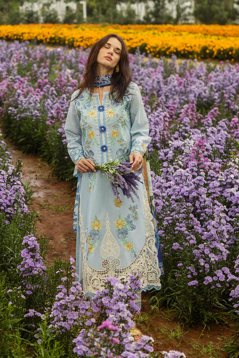 Mushq Hemline The Secerat Garden Unstitched Lawn 3Pc Suit - Hidden Oasis