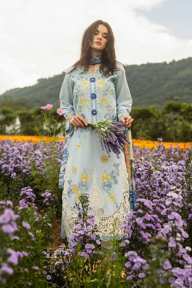 Mushq Hemline The Secerat Garden Unstitched Lawn 3Pc Suit - Hidden Oasis
