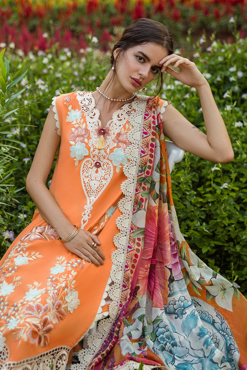 Mushq Hemline The Secerat Garden Unstitched Lawn 3Pc Suit - Silent Petals