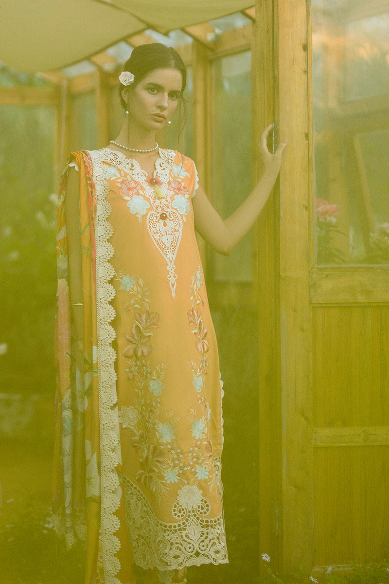 Mushq Hemline The Secerat Garden Unstitched Lawn 3Pc Suit - Silent Petals