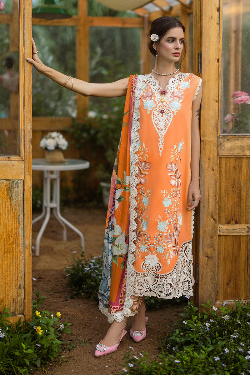 Mushq Hemline The Secerat Garden Unstitched Lawn 3Pc Suit - Silent Petals
