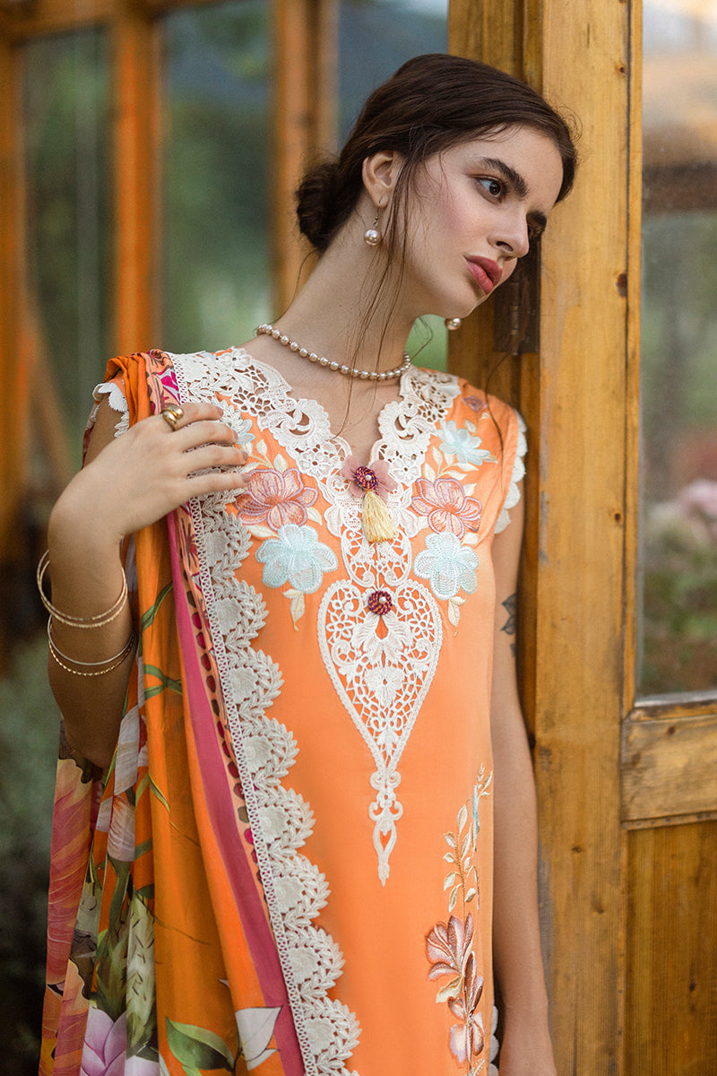 Mushq Hemline The Secerat Garden Unstitched Lawn 3Pc Suit - Silent Petals