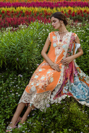 Mushq Hemline The Secerat Garden Unstitched Lawn 3Pc Suit - Silent Petals