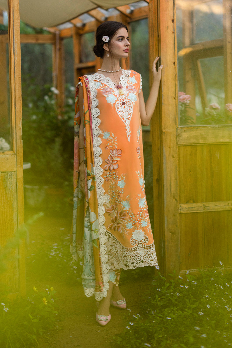 Mushq Hemline The Secerat Garden Unstitched Lawn 3Pc Suit - Silent Petals