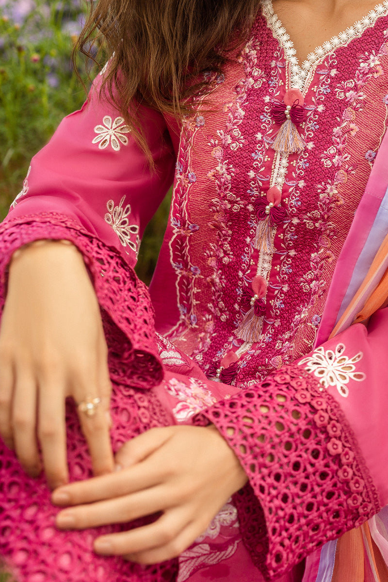 Mushq Hemline The Secerat Garden Unstitched Lawn 3Pc Suit - Garden of Dreams