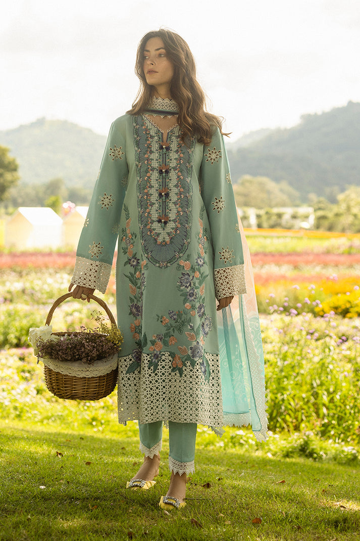 Mushq Hemline The Secerat Garden Unstitched Lawn 3Pc Suit - Whimsical Wisteria