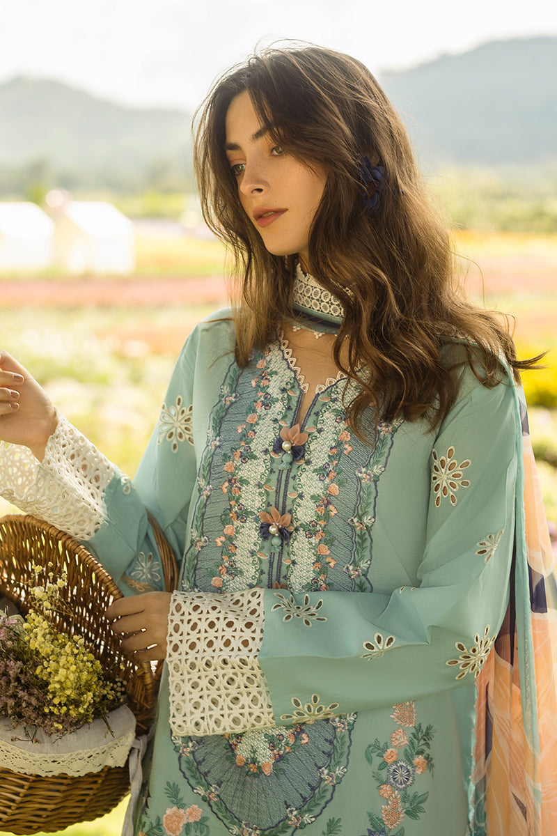 Mushq Hemline The Secerat Garden Unstitched Lawn 3Pc Suit - Whimsical Wisteria
