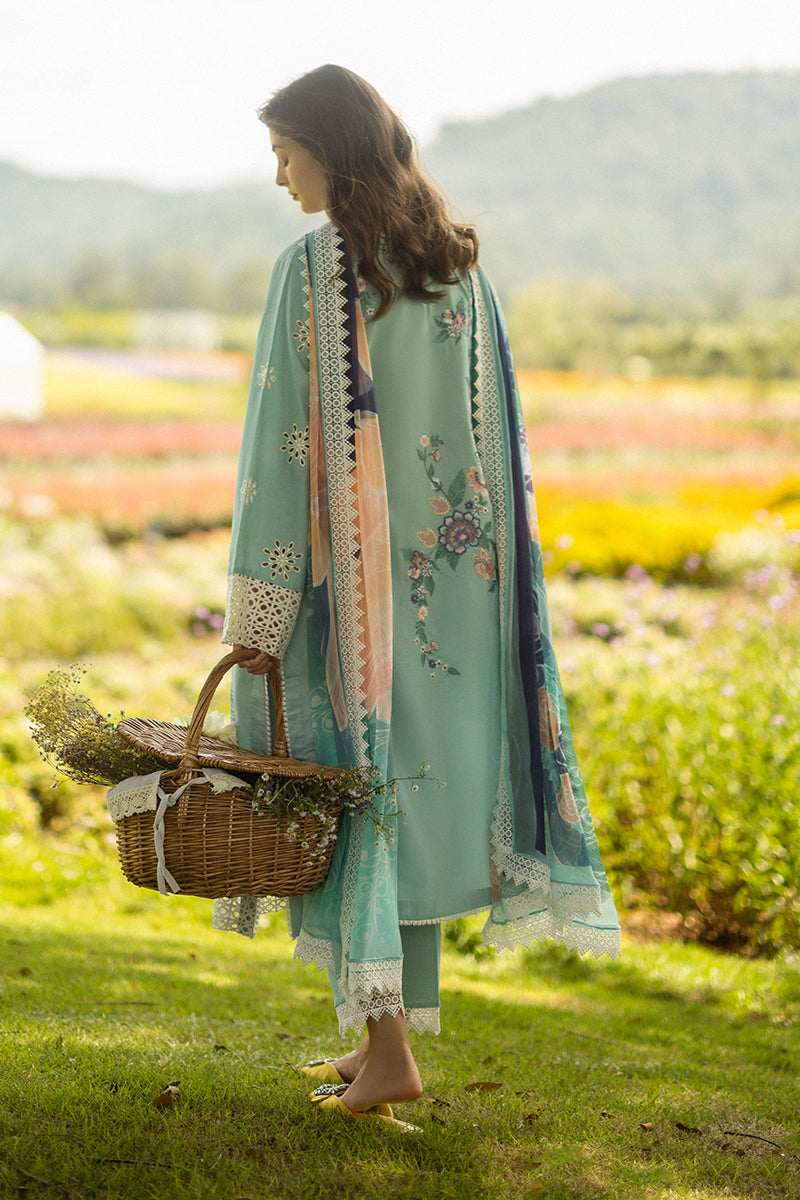 Mushq Hemline The Secerat Garden Unstitched Lawn 3Pc Suit - Whimsical Wisteria