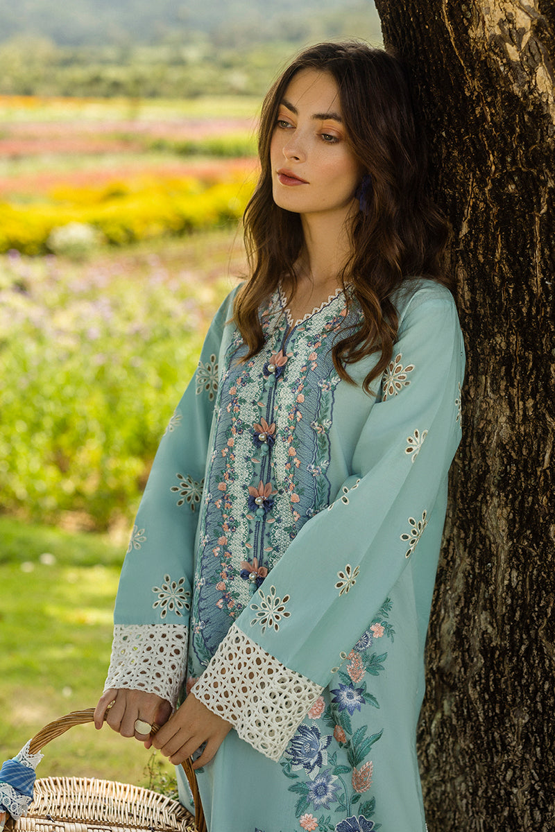 Mushq Hemline The Secerat Garden Unstitched Lawn 3Pc Suit - Whimsical Wisteria