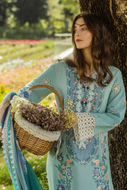 Mushq Hemline The Secerat Garden Unstitched Lawn 3Pc Suit - Whimsical Wisteria