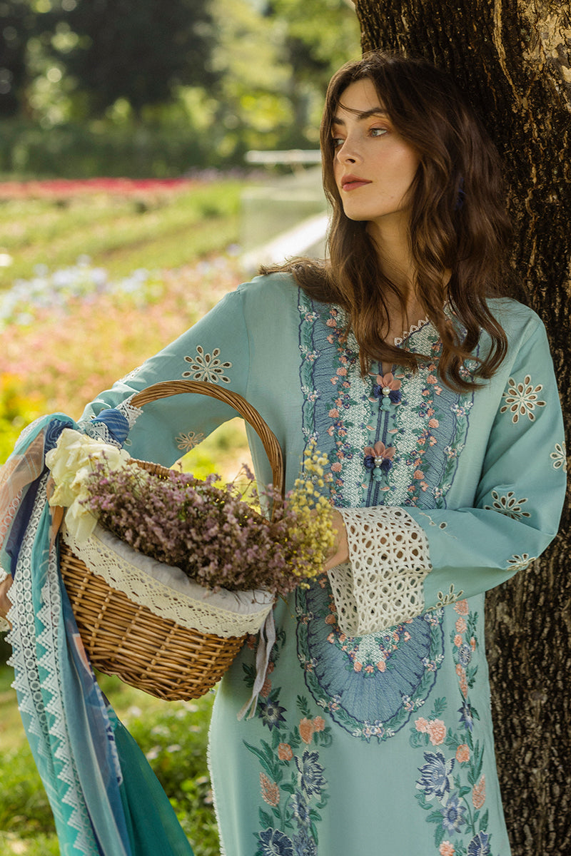 Mushq Hemline The Secerat Garden Unstitched Lawn 3Pc Suit - Whimsical Wisteria