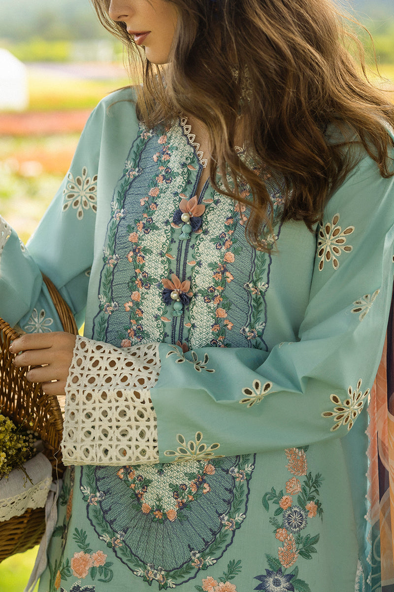 Mushq Hemline The Secerat Garden Unstitched Lawn 3Pc Suit - Whimsical Wisteria
