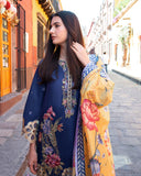 Mushq Hemline Odyssey Embroidered Lawn Unstitched 3Pc Suit - Ines