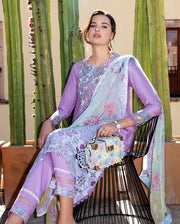 Mushq Hemline Odyssey Embroidered Lawn Unstitched 3Pc Suit - Ailyn