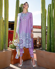Mushq Hemline Odyssey Embroidered Lawn Unstitched 3Pc Suit - Ailyn