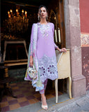 Mushq Hemline Odyssey Embroidered Lawn Unstitched 3Pc Suit - Ailyn