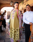 Mushq Hemline Odyssey Embroidered Lawn Unstitched 3Pc Suit - Aranza