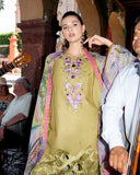 Mushq Hemline Odyssey Embroidered Lawn Unstitched 3Pc Suit - Aranza