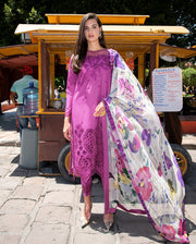 Mushq Hemline Odyssey Embroidered Lawn Unstitched 3Pc Suit - Mariel