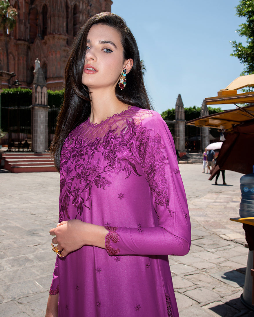 Mushq Hemline Odyssey Embroidered Lawn Unstitched 3Pc Suit - Mariel
