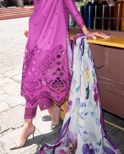 Mushq Hemline Odyssey Embroidered Lawn Unstitched 3Pc Suit - Mariel