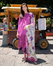 Mushq Hemline Odyssey Embroidered Lawn Unstitched 3Pc Suit - Mariel