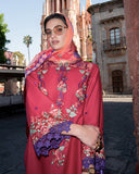 Mushq Hemline Odyssey Embroidered Lawn Unstitched 3Pc Suit - Nicolas