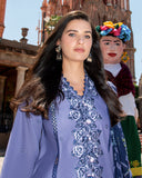 Mushq Hemline Odyssey Embroidered Lawn Unstitched 3Pc Suit - Juana